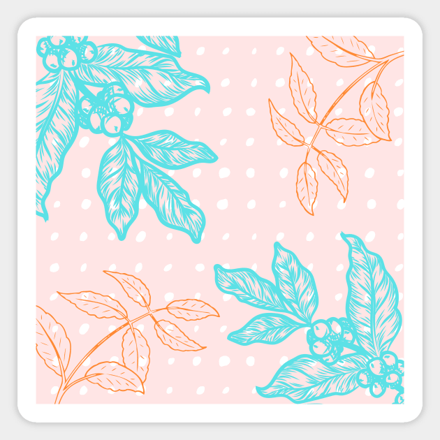 tropical leaves pattern Sticker by KylePrescott